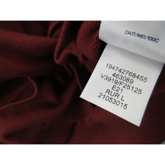 NWT Lands End Cardigan Mens Large Brown Supima Cotton Sweater Button Up Adult - Picture 8 of 14